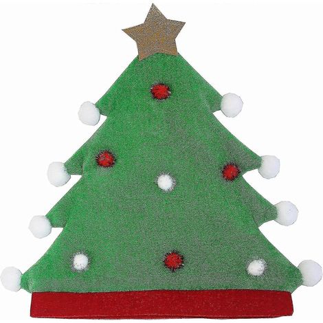 Chapeaux de sapin de Noël scintillants et originaux pour décoration de Noël (1 pièce, vert) yu (1/4)