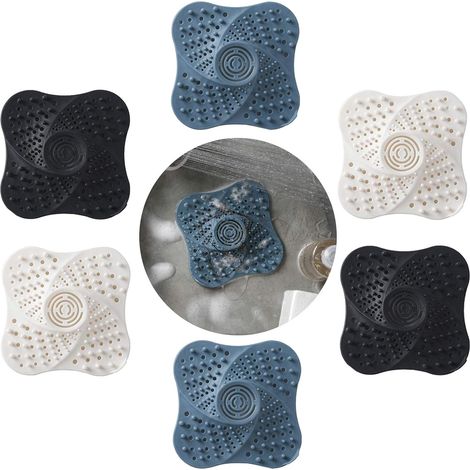 Filtros de desagüe de ducha, cubiertas de desagüe, filtros de fregadero, filtro de pelo con ventosa para bañera, cocina y baño (negro, blanco y azul)