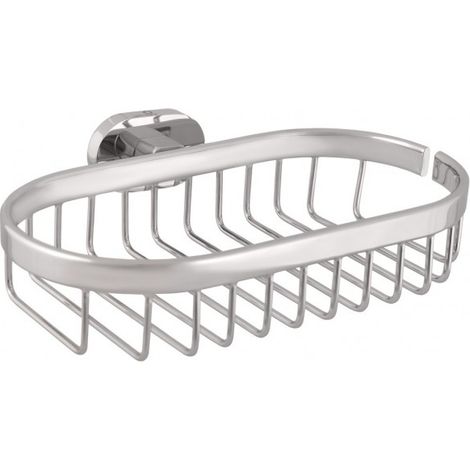 Porte-savon grille YUKON en laiton chromé 20,5x13,73 cm H. 5,4 cm (1/2)