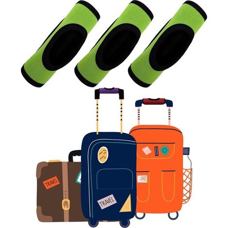 Juego de 3 protectores de asa de color verde brillante para asas de carritos de 15x14 cm con velcro (1/5)