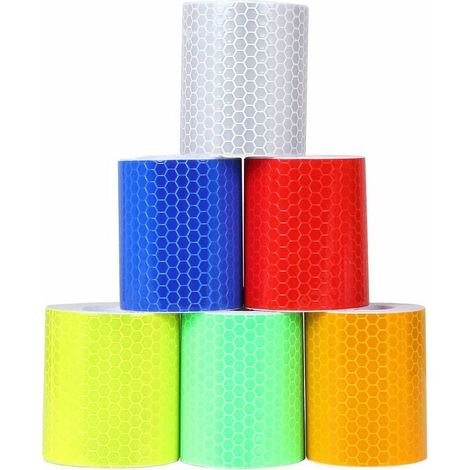 Lot de 6 Ruban Adhésif de Signalisation Ruban Réfléchissant Adhésif, Haute Performance – 50MM x 3M, Idéal pour Signaler Les Zones Dangereuses (1/5)