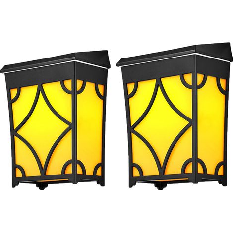 de appliques solaires éclairage jardin LED réglable lumière + RVB Lot 2 dorée (1/4)