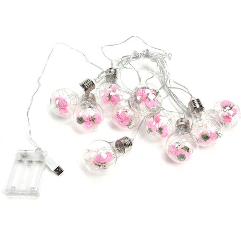 Guirlande lumineuse 100LEDs fil cuivre Rose artificielle Ampoule E27 Décoration chambre enfant salon (1/5)