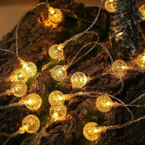 Guirlande lumineuse solaire - - Boule de cristal - 8 modes d'éclairage - 12 m - 100 lumières - Couleur chaude (1/4)