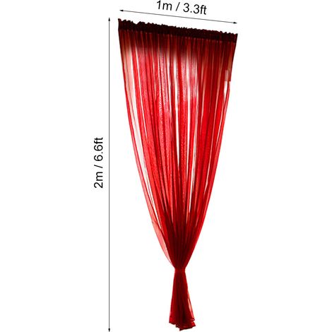 Rideaux en voile de polyester rouge 1x2m, style simple, pour chambre ou salon (1/5)
