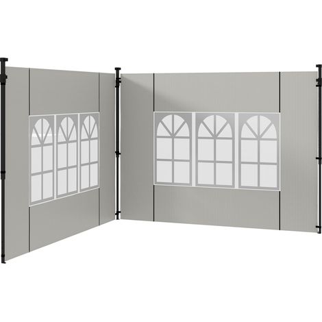 Panneaux latéraux tonnelle 3x3 3x6 étanches fenêtres blancs lot de 2