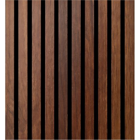 Pannello decorativo a listelli in legno doghe MDF e feltro PET Set 12 pz 60x60 Rivestimento murale fonoassorbente Noce chiaro