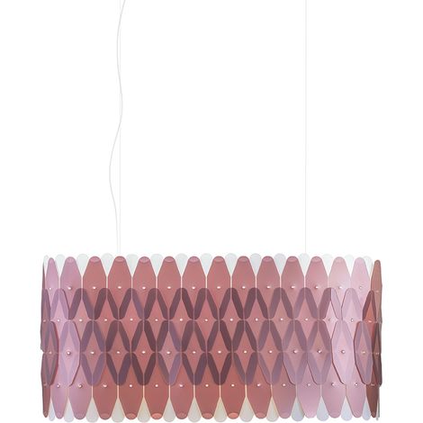 Lampadario Moderno Amanda Polilux ® Pink Metal E Metallo Cromo 6 Luci E27 (1/2)