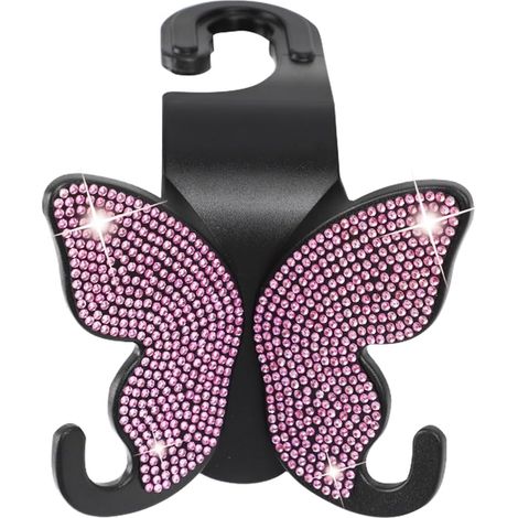 Crochet de fixation papillon avec strass pour siège arrière de voiture (1/5)