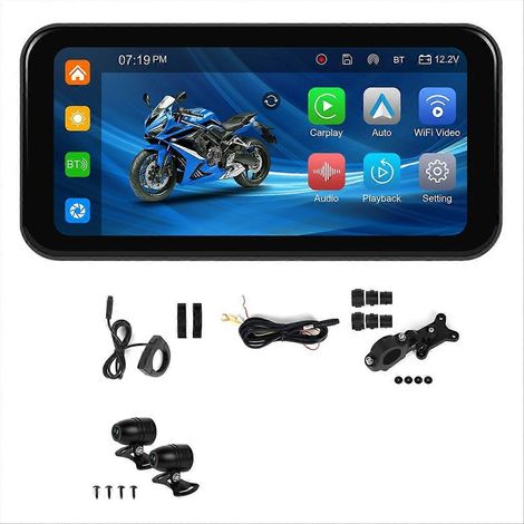 Écran de navigation intelligent portable 6,25 pouces pour moto, étanche IP67, compatible CarPlay et Android Auto. (1/5)