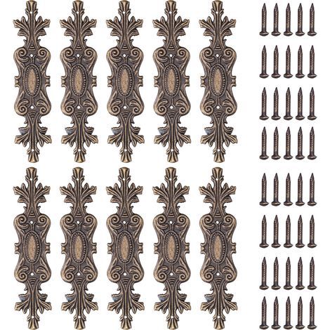 10 pièces Coins Métal Vintage, Protection Angulaire Décorative avec Vis pour Boîte en Bois, Album Photo, Livre Scrapbooking (1/5)