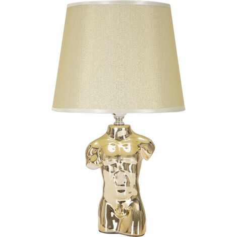 Lampada da Comodino Glam Man 25x42,5x25 cm in Ceramica Oro (1/5)