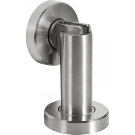 Magnetischer Türstopper aus Edelstahl – Türstopper mit Befestigungsmaterial für Boden und Wand, 5 cm Durchmesser, 8,25 cm Höhe