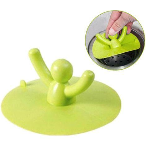 Anti-odor drain plug for kitchen, bathroom and bathtub (Green) set of 5 (1/4)