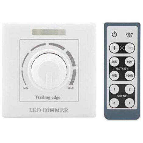 Variateur d'intensité LED, 220V 200W avec Télécommande Infrarouge Gradateur LED Interrupteur Universel Variateur de Lumière Button Interrupteurs Gradateur Commutateur (1/4)