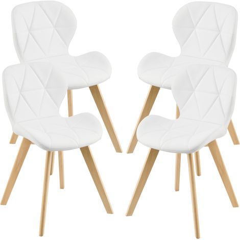 Esszimmerstuhl Älmhult 4-er Set 78x47x52 cm Kunstleder Weiß [en.casa]