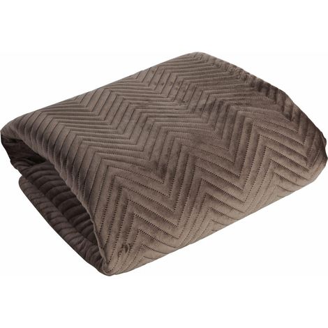 Colcha marrón para sofá cama de 220x240 cm. (1/5)
