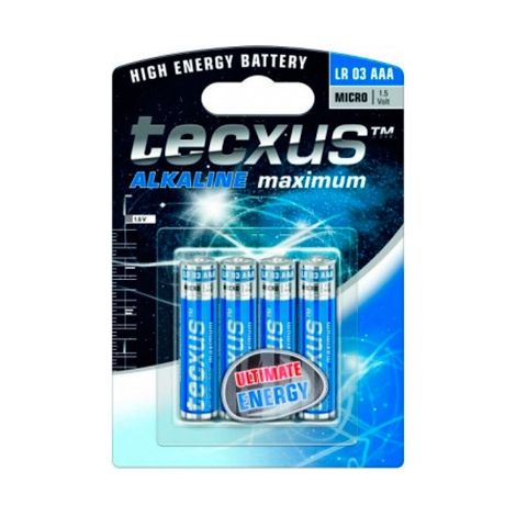 Tecxus LR03 4-BL Batteria monouso AAA Alcalina 1,5 V - Batterie (batteria monouso, AAA, alcalina, cilindrica, 1,5 V, 4 pezzi) (1/3)