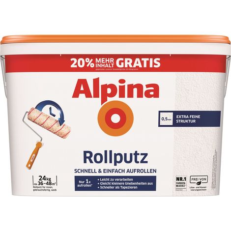 Alpina Rollputz 24 kg 0,5 mm Körnung weiß Rollputz
