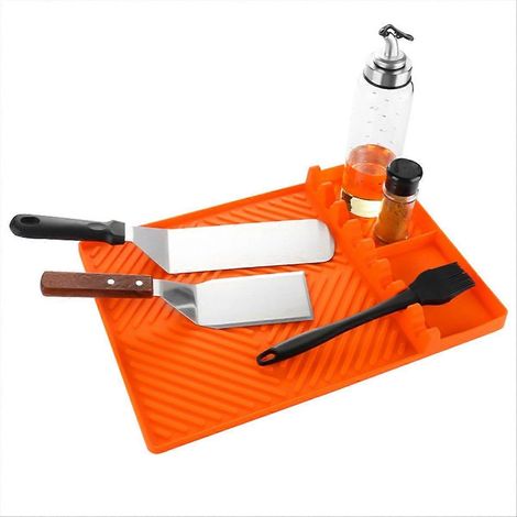 Grillzubehör: kleine orange Seitenschutzmatte (1/5)