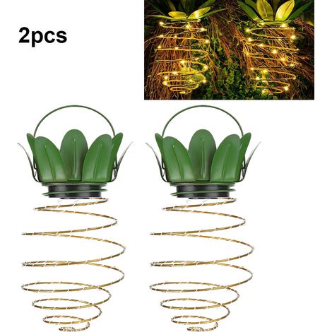 Lot de 2 guirlandes lumineuses solaires LED en forme de fruits, lanternes suspendues pour la décoration des arbres et du jardin. (1/5)