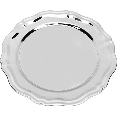 Serviertablett aus Edelstahl 304, dekoratives rundes Tablett, Dessertteller, Vorspeisenteller für Partys, Küche, Badezimmer L. (1/5)