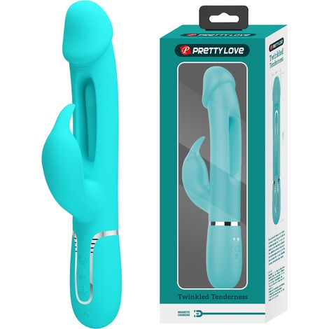 Vibratore Bunny 3 in 1 Vibrazione + Leccata Pretty Love Kampas Verde (1/5)