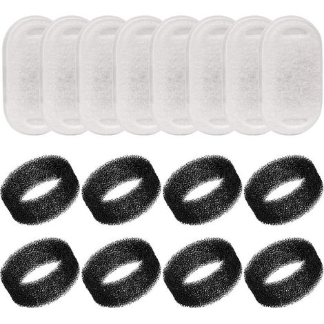 Filtre Fontaine Chat - Charbon Actif Noix De Coco - Pour Fontaine Acier Inoxydable 3 2 L - 16 Pièces 8 Filtres Charbon + 8 Éponges Préfiltre (1/5)