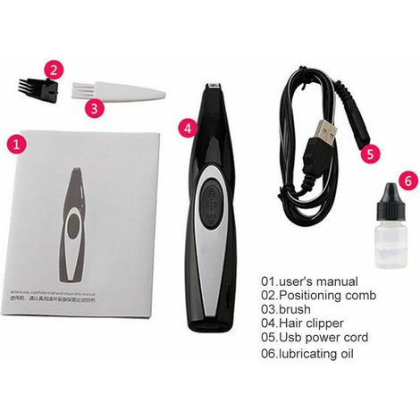 Filiyano-Tondeuse électrique professionnelle et durable pour chiens et chats, avec port USB. Rasoir pour le visage, les pattes, le derrière et les (1/4)
