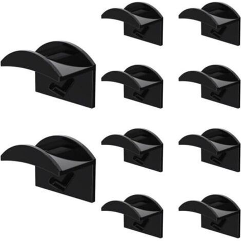 10 noir Crochet à Chapeau,Crochets de Chapeaux Support Mural,supports muraux pour casquettes de baseball,installation facile, pas de perçage, porte-casquettes