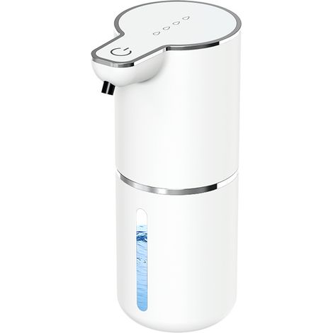 Dispensador automático de jabón, 350 ml, sensor de movimiento infrarrojo, montaje en pared, recargable por USB, resistente al agua IPX5, apto para cocina y baño.