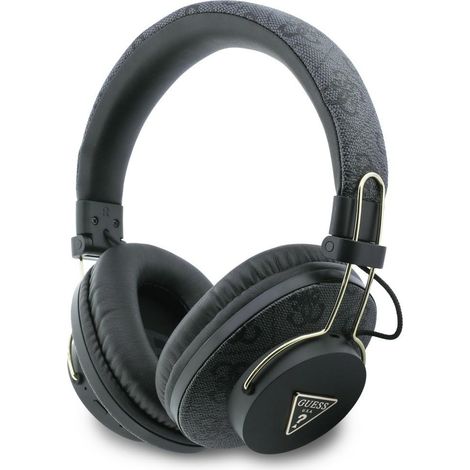 Cuffie on-ear Bluetooth ENC con logo triangolare Guess, nere. (1/4)