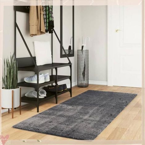 Tapis - VINGVO - HUARTE - Anthracite - 80x200 cm - Antidérapant (1/5)