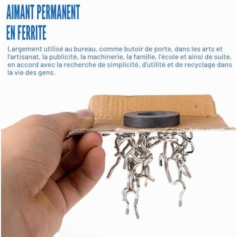 Lot de 100 aimants annulaires : diamètre 17,5 mm x 7,5 x 3 mm, en ferrite, anneau magnétique, durable, pour l'industrie, le bricolage, les projets (1/3)