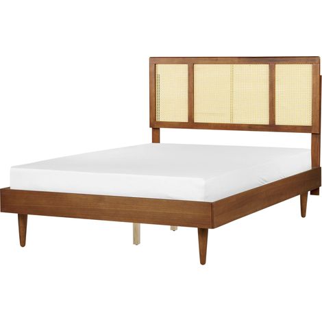 Bed Rattan AURAY 140 x 200 cm (EU Double) Brown