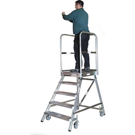 Euroline Premium 515 Mobile Podesttreppe einseitig 8 Stufen (1/2)