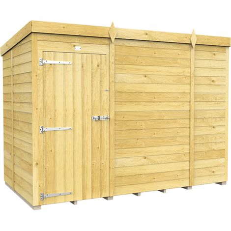 9 x 5 Feet Pent Shed - Single Door Without Windows - Wood - L147 x W276 x H201 cm