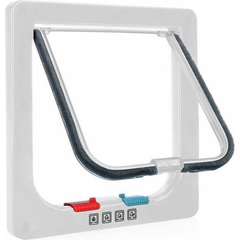 Chatière Pour Chat - Verrouillage Manuel 4 Positions - Compatible Portes 2 à 5 cm - Rabat Transparent ABS - Modèle L (1/5)