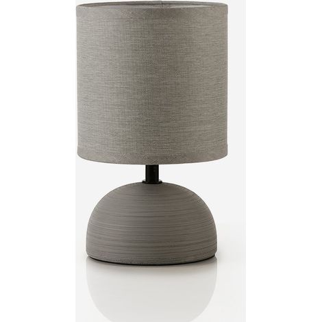 Aurilia Tischlampe aus Keramik und Stoff - Grau