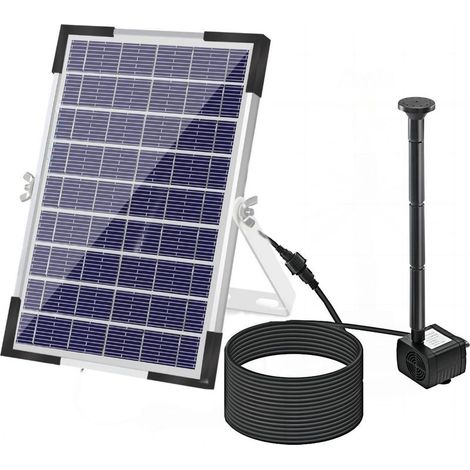 Pump of fountain solar 5 W with wide panel solar 3 nozzle Height water max. 75 cm for waterer to birds, aquarium, small pond, decoration of garden (1/5)
