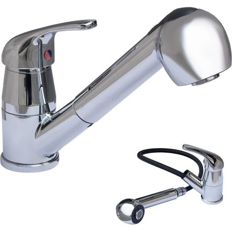 Cleafe - Miscelatore Rubinetto Per Lavello Cucina Con Doccetta Estraibile Flessibile 52336 - (1/3)