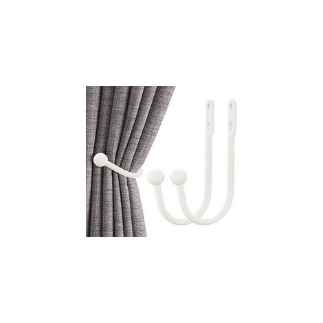 TAISHENGDA Lot de 2 Crochets d’Embrasse de Rideaux – Alliage d’Aluminium Blanc, 16 cm