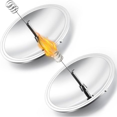 Allume-feu solaire - Ø 9,6 cm - Argenté - Portable - Miroir solaire parabolique (1/5)