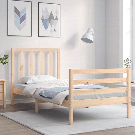 Bed Frame without Mattress 90x200 cm Solid Wood Pine vidaXL (1/5)