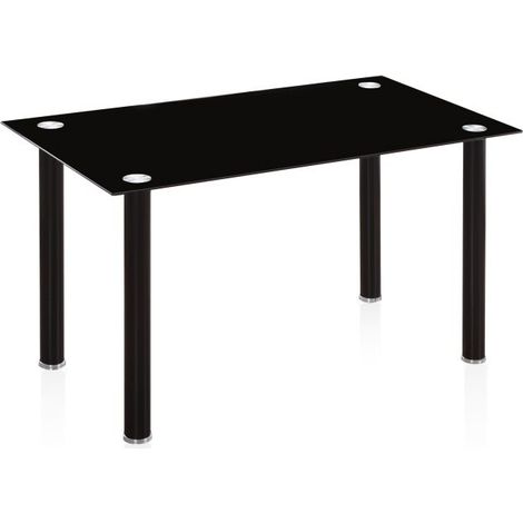 Mesa de comedor Ake Cristal negro - Cromo 80cm (ancho) x 75cm (alto) (1/5)