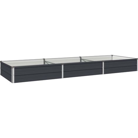 Cama de Jardín Elevada Gris antracita 240 x 80 x 24 cm vidaXL