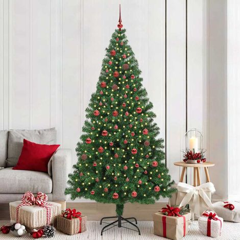 Künstlicher Weihnachtsbaum mit 300 LEDs mit Ständer Grün 210 cm
