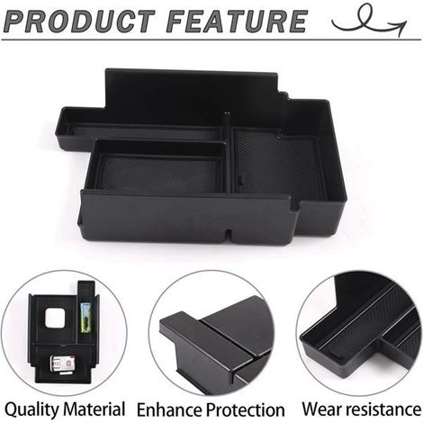 color: Black Material: ABS Armrest storage box for car interior accessories Suitable for daily use. (1/4)