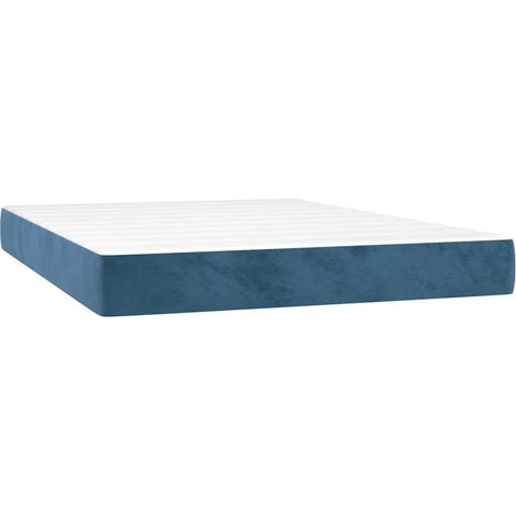 Maison Exclusive - Materasso a Molle Insacchettate Rigidità Media Blu Scuro 140x220x20 cm in Velluto