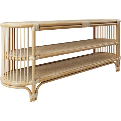 Consola de ratán natural de 140 cm con estantes - Marthe